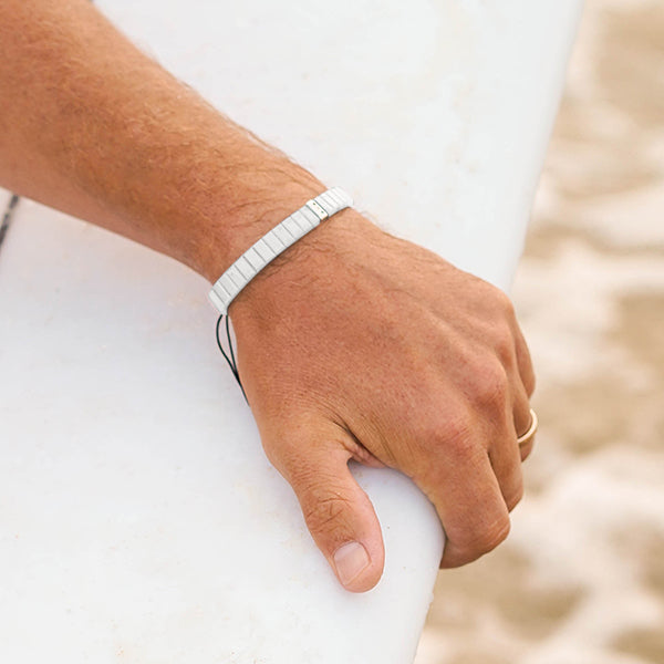 bracelet cordon diamant(s)  naturel(s) de mine extra blanc argent ceramique salted butter