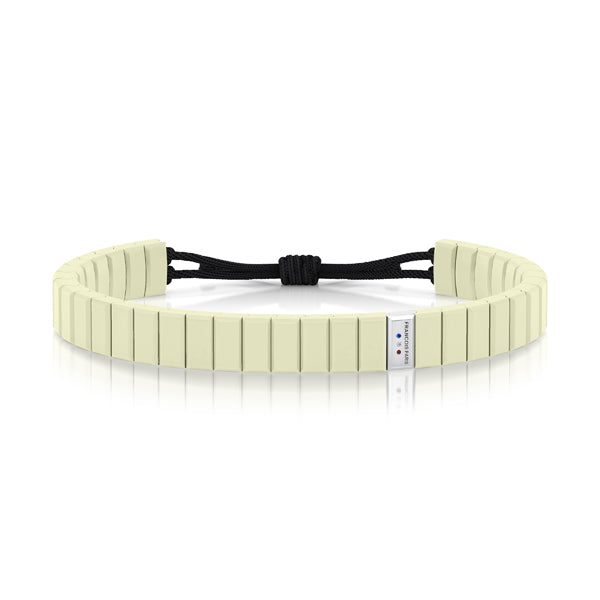 bracelet cordon diamant(s)  naturel(s) de mine extra blanc argent ceramique salted butter