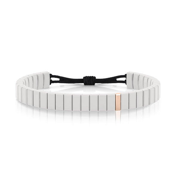 bracelet cordon diamant(s)  naturel(s) de mine extra blanc or rose ceramique salted butter