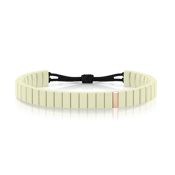bracelet cordon diamant(s)  naturel(s) de mine extra blanc or rose ceramique salted butter