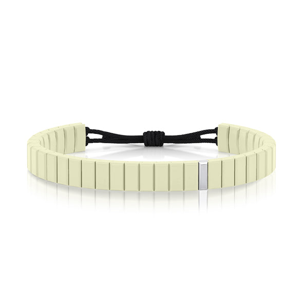 bracelet cordon diamant(s)  naturel(s) de mine extra blanc or blanc ceramique salted butter