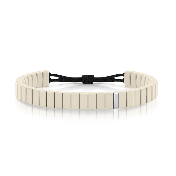 bracelet cordon diamant(s)  naturel(s) de mine extra blanc or blanc ceramique salted butter