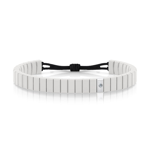 bracelet cordon diamant(s)  naturel(s) de mine extra blanc argent ceramique salted butter