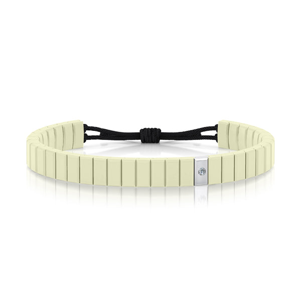 bracelet cordon diamant(s)  naturel(s) de mine extra blanc argent ceramique salted butter