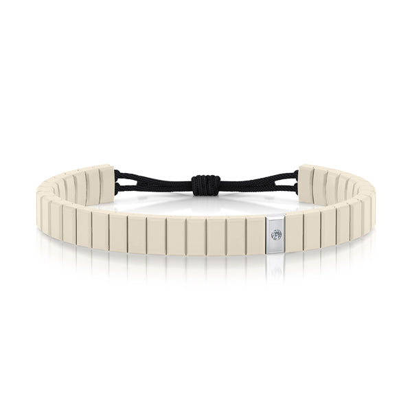 bracelet cordon diamant(s)  naturel(s) de mine extra blanc argent ceramique salted butter