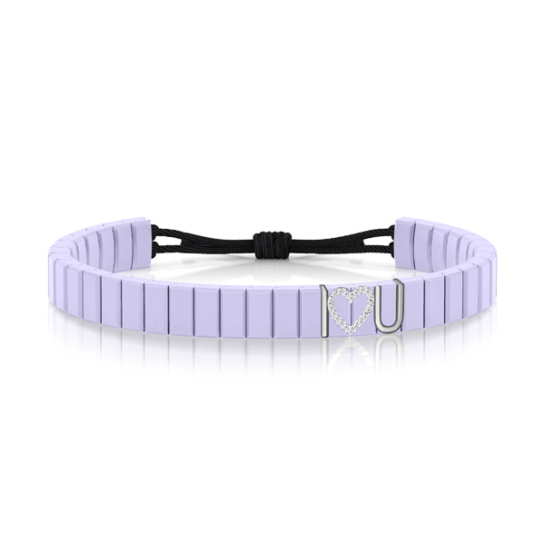 bracelet cordon diamant(s)  naturel(s) de mine extra blanc argent ceramique salted butter